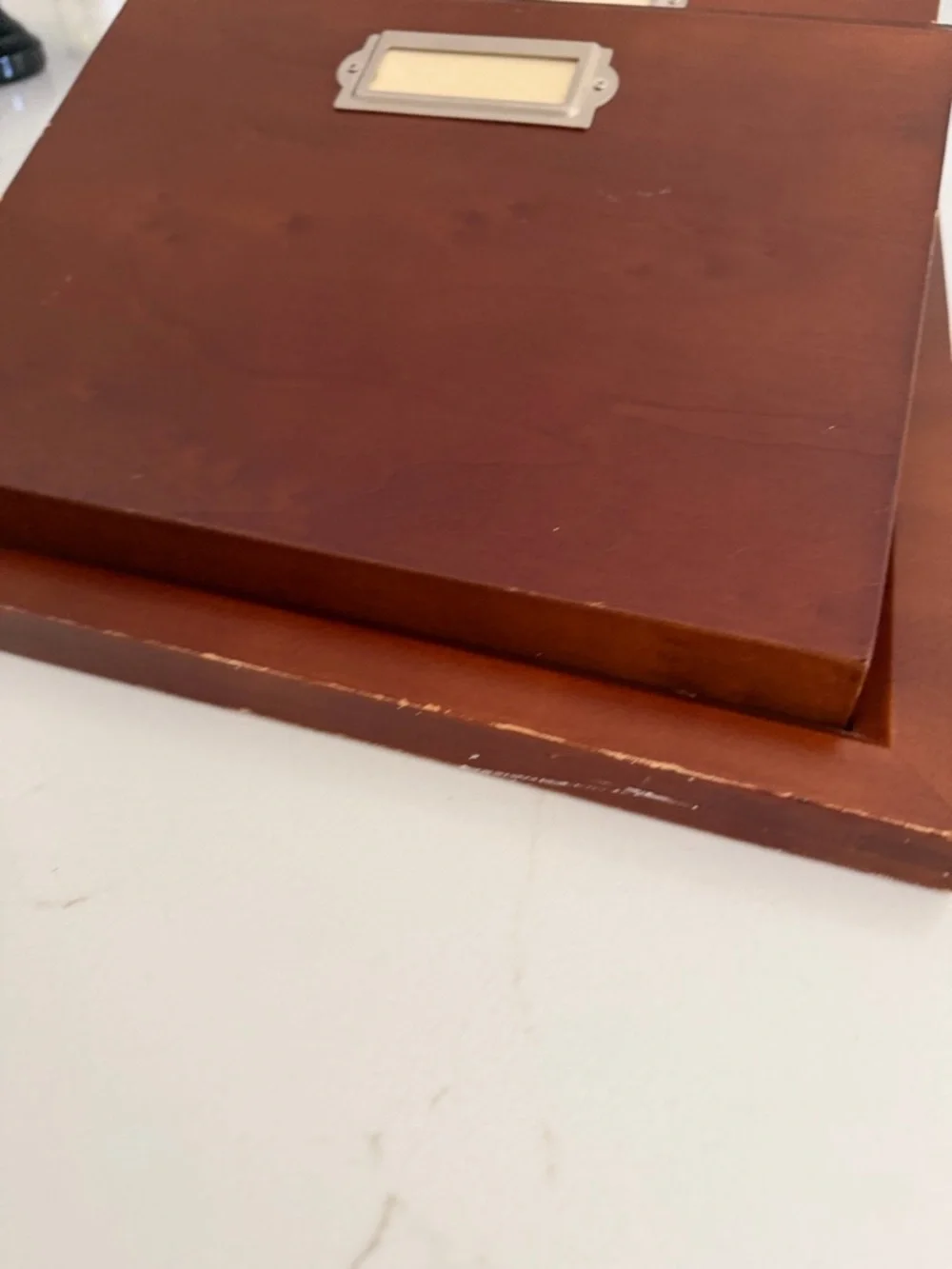 Pottery Barn Cherry Brown Two-Tier Wall File Organizer